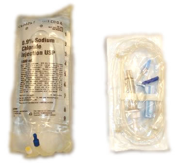 Main IV Bag and IV Tubing