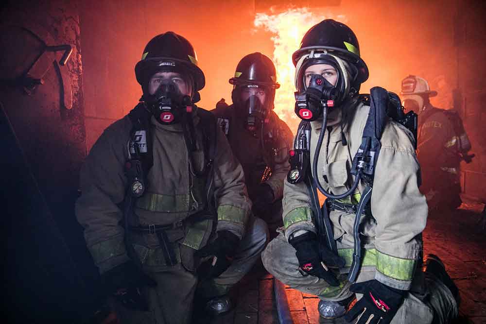 ACC Fire Academy students practice extinguishing fires in various scenarios.