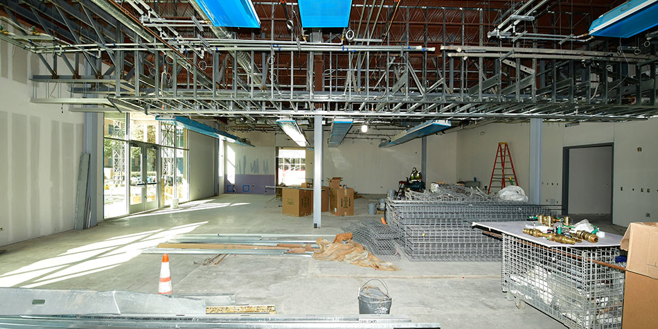 Work on the Highland Campus manufacturing area.