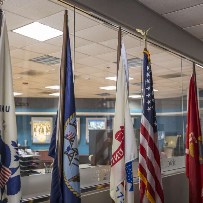 Flags at the ACC Veternas Affaris Resouce Center